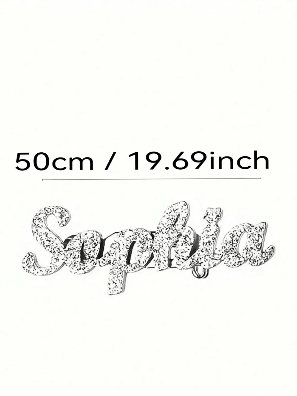 NWT Custom 'Sophia' Script Name Brooch Pin in Silver Tone